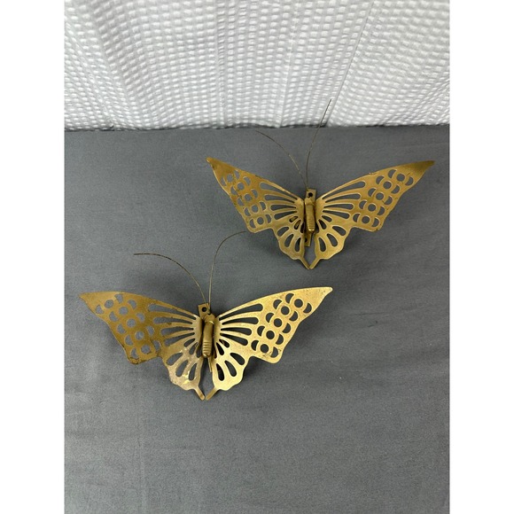 Other - Vintage MCM Brass Butterfly Wall Decor – Set of 2